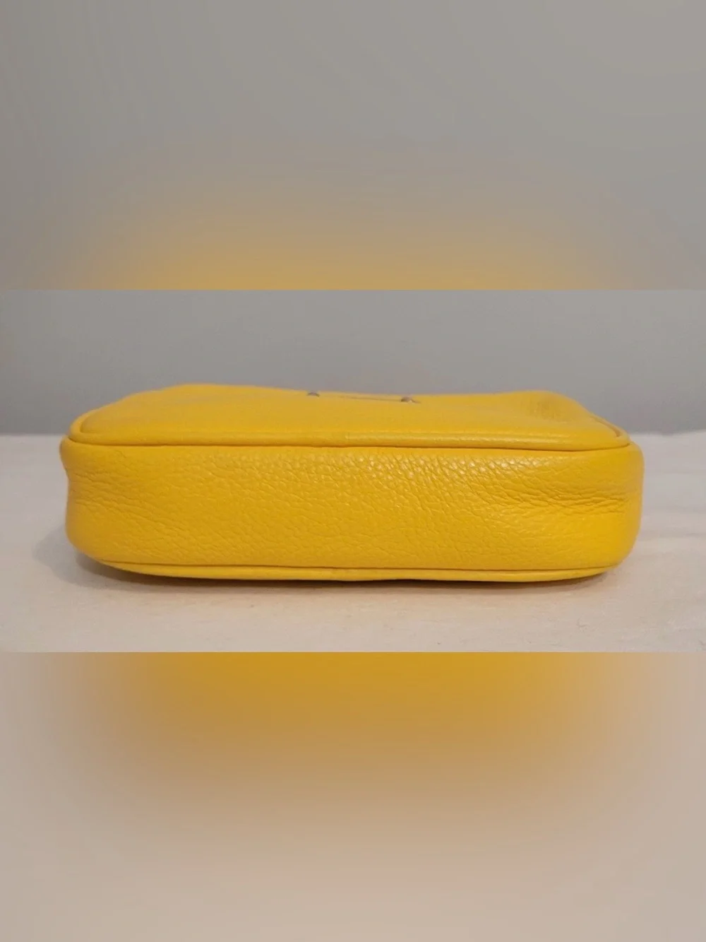 Michael Kors Yellow Pebbled Leather Crossbody Bag with Built In Wallet